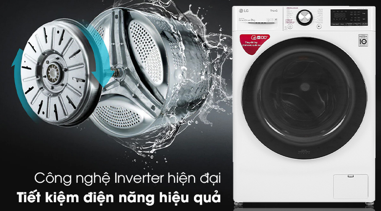 Máy giặt LG Inverter 9 kg FV1409S2W - Công nghệ Inverter hiện đại
