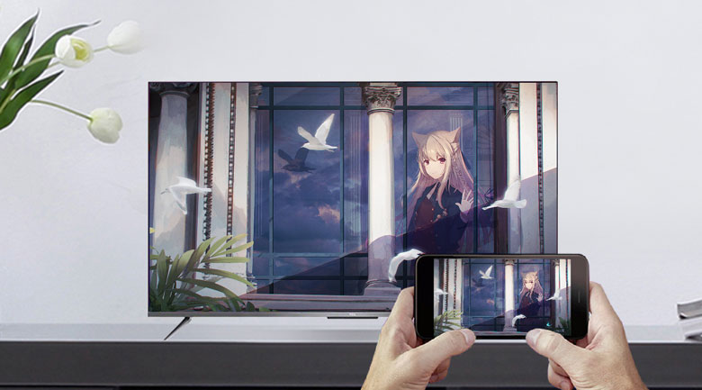 Chiếu màn hình điện thoại lên tivi - Android Tivi TCL 4K 75 inch 75P715
