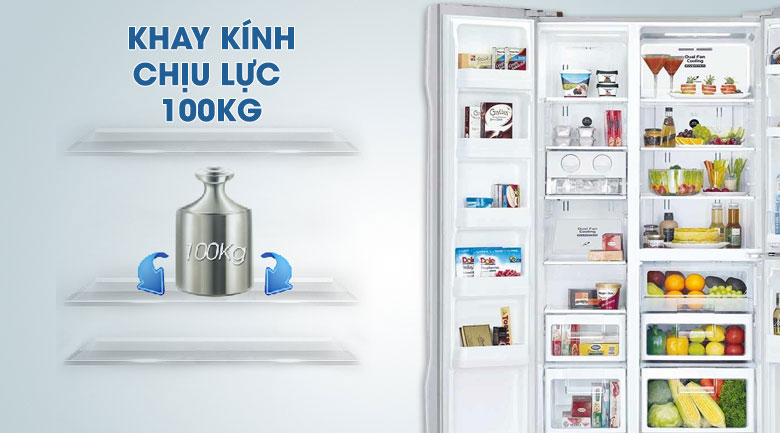 Khay chứa chịu lực bền bỉ, an toàn - Tủ lạnh Hitachi Inverter 600 lít R-FM800PGV2 GBK