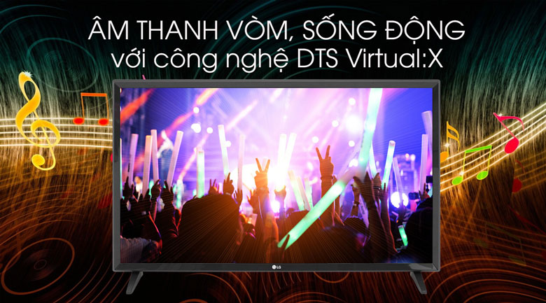Smart Tivi LG 32 inch 32LM570BPTC có công nghệ DTS Virtual:X cho âm thanh lớn, rõ ràng hơn