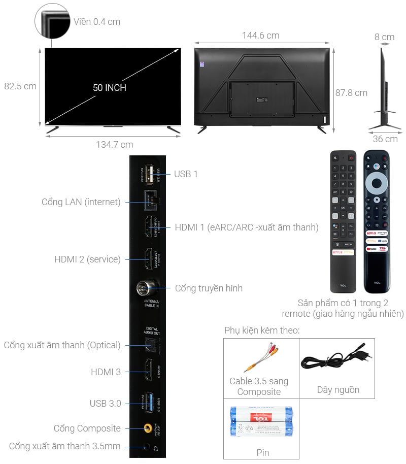 Android Tivi QLED TCL 4K65Q726