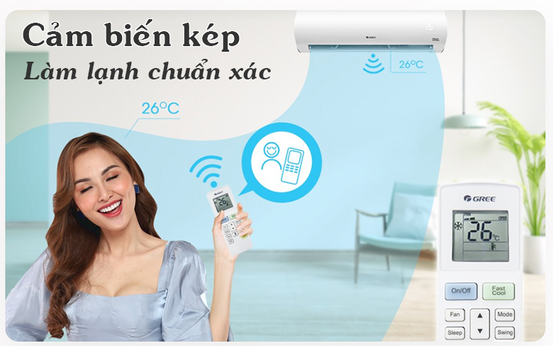 Điều hòa gree cảm biến kép