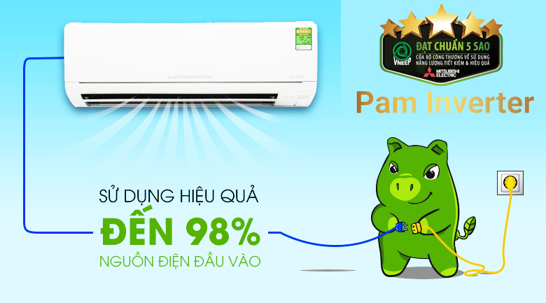 Điều hòa Mitsubishi Electric Công nghệ DC PAM inverter tiết kiệm điện